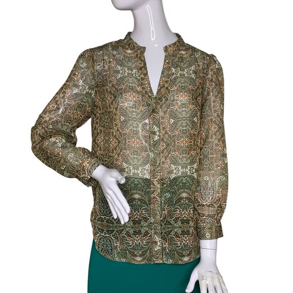 Velvet Heart Sheer Button Down Blouse Long Sleeve Size XS - Picture 1 of 10